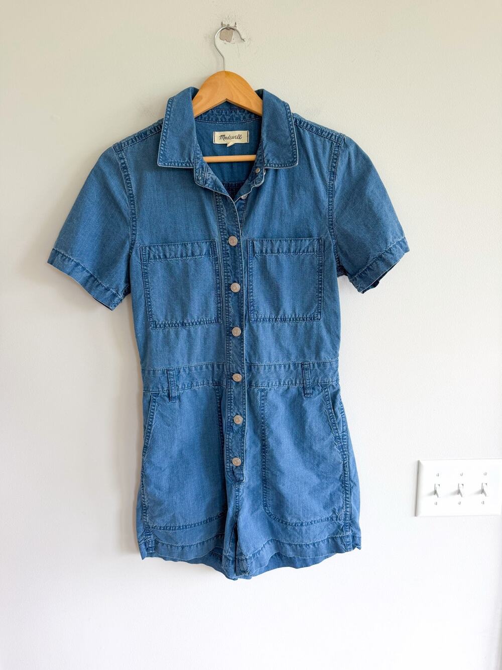 Madewell Indigo Ripstop Coverall Romper Blue S